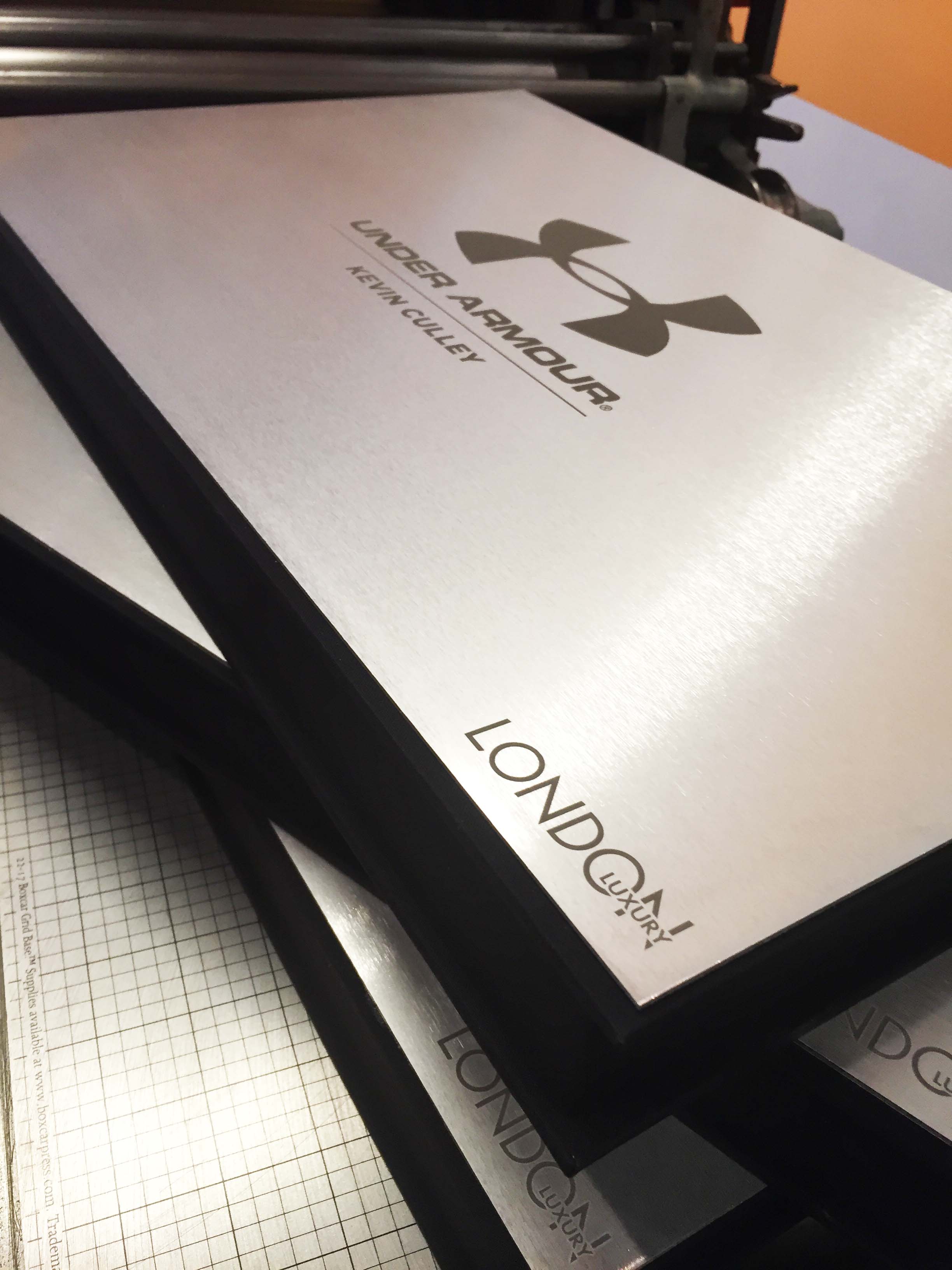 bella forte designs, custom clamshell box, under armour, luxury, custom, artisan