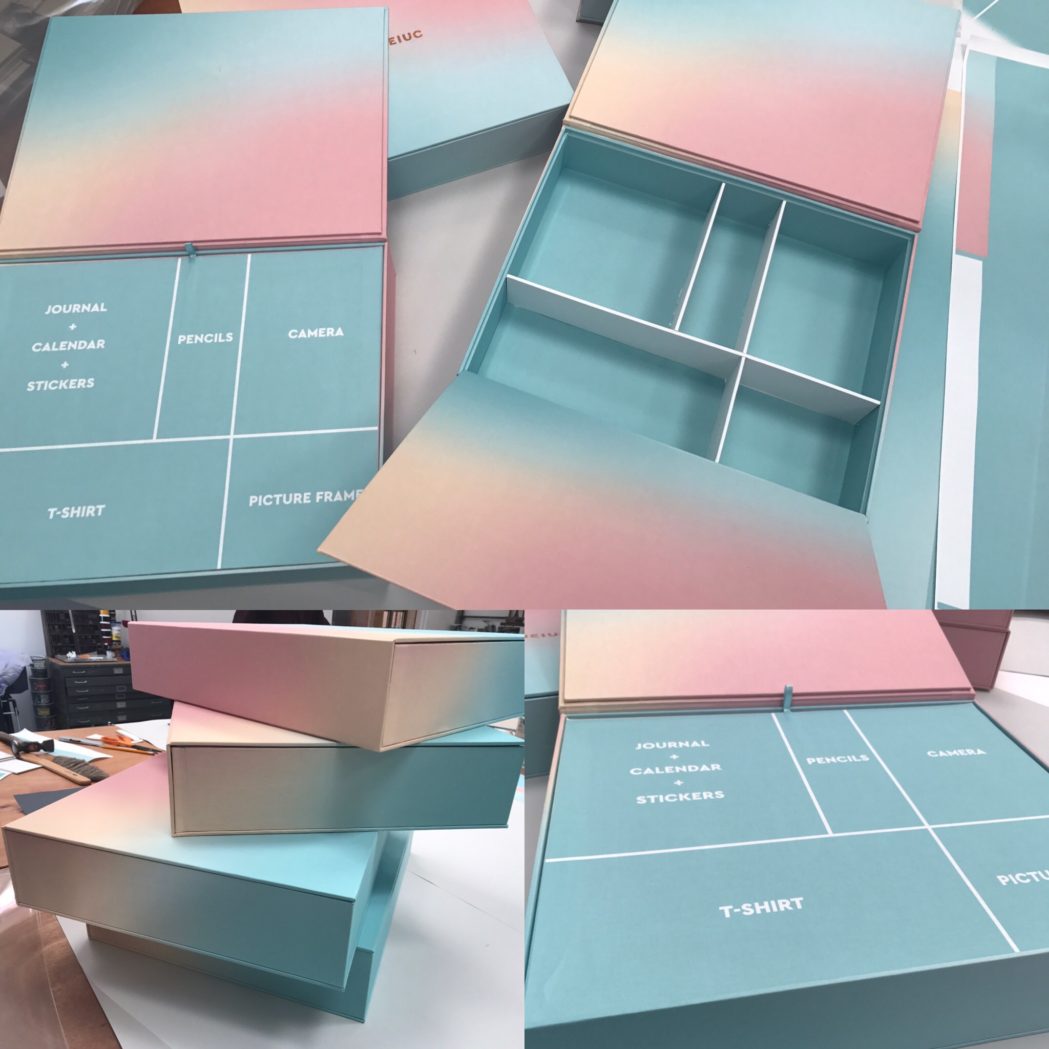 pastel gradient custom Bella Forte Designs clamshell box